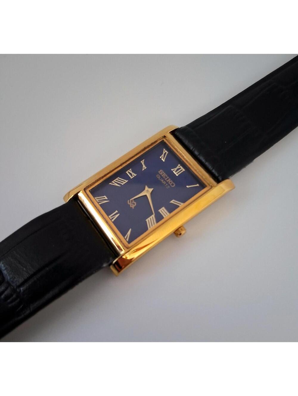Men's Seiko Tank Blue Dial Dress Watch & Batt-Dial mod - Picture 5 of 7